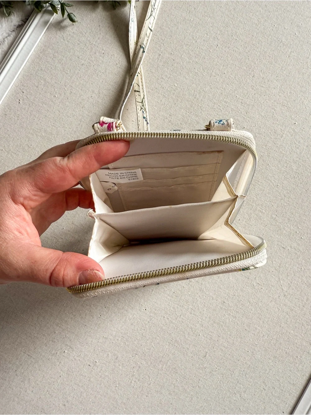 Boutique Mini Floral Crossbody Bag Cream and Pink